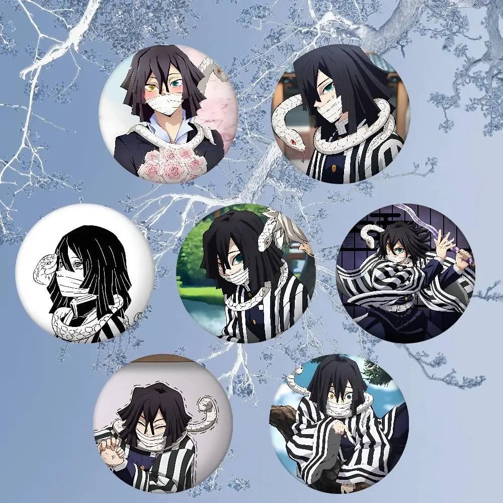 Cool I-Iiguro Obanai-S Enamel Pins Handmade Round Brooch L Killer Yagami Light Cosplay Badge Backpacks Jewelry Gifts