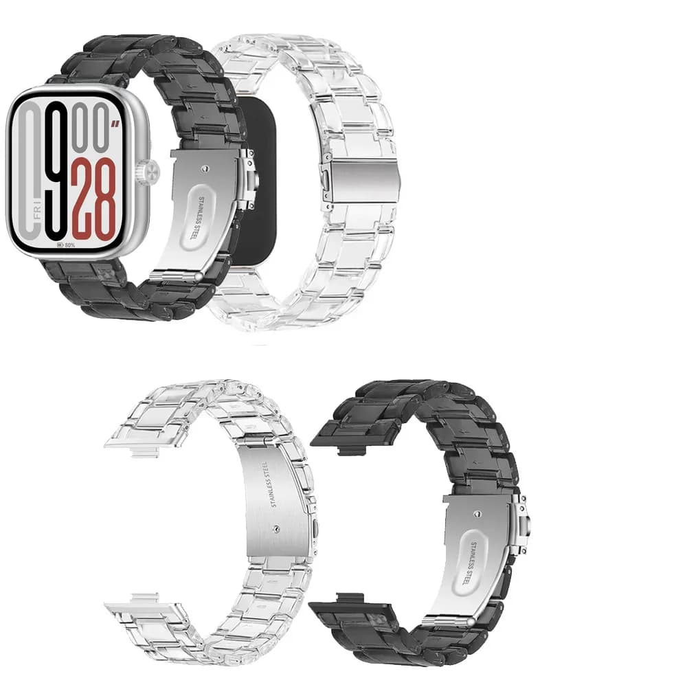 Transparent Resin Strap for Redmi Watch 6 5 4 / Xiaomi Band 8 9 Pro Replacement Band Women Men Bracelet