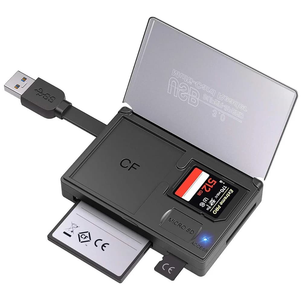 Lettore di schede USB 3.0 Micro SD TF CF Scatola di immagazzinaggio della scheda di memoria Custodia per scheda portatile Organizzatore Adattatore per espansione memoria portatile