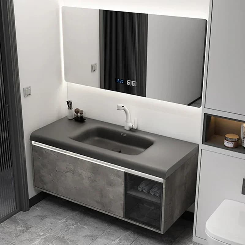 Mobile da Bagno Funk yNordic Moderno con Cassetti Rotondi, Salvaspazio, Bianco, Arredamento Moderno per Ingresso e Corridoio