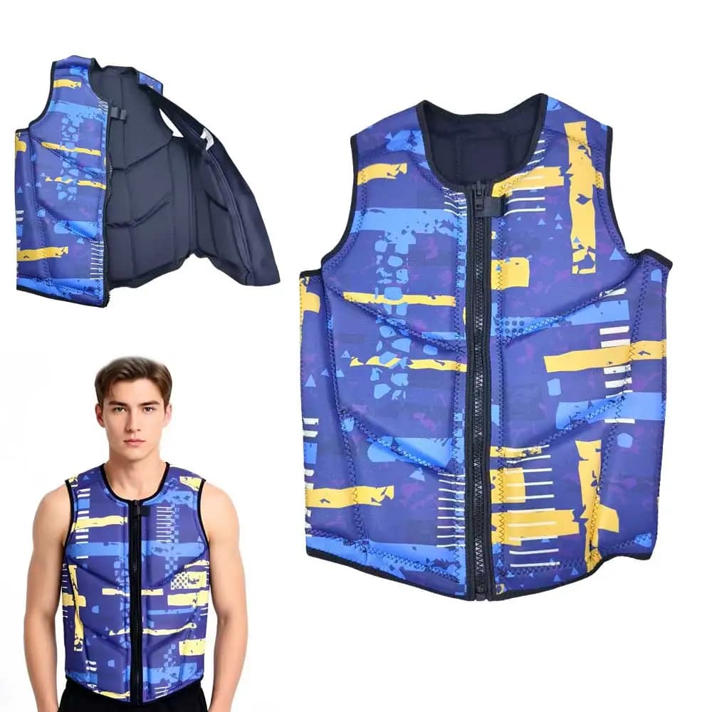 Adults Surfing Jet Ski Impact Vest Neoprene PWC Life Jacket Buoyancy Aid for Water Sports Wakeboarding Kayaking SUP Waterski