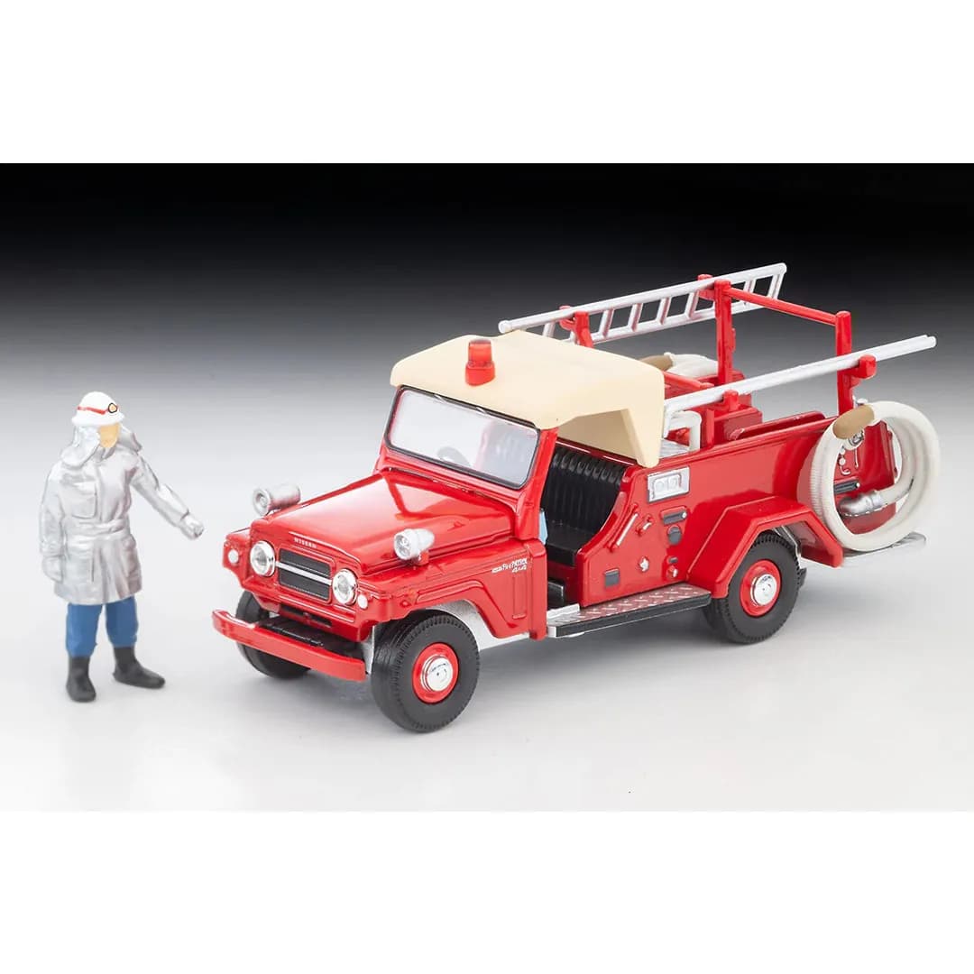 Original Tomytec Tomica Limited Vintage LV-31c Nissan Patrol Pump Fire Truck 1/64 Diecast Model Car with Figure Collectible Gift