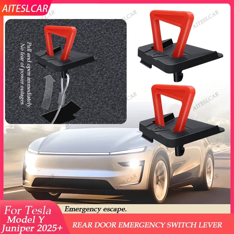 AITESLCAR Corda di Sicurezza per Emergenze Porta Posteriore per Tesla Nuovo Modello Y 2025 Lancio Juniper, Accessori Maniglia di Emergenza