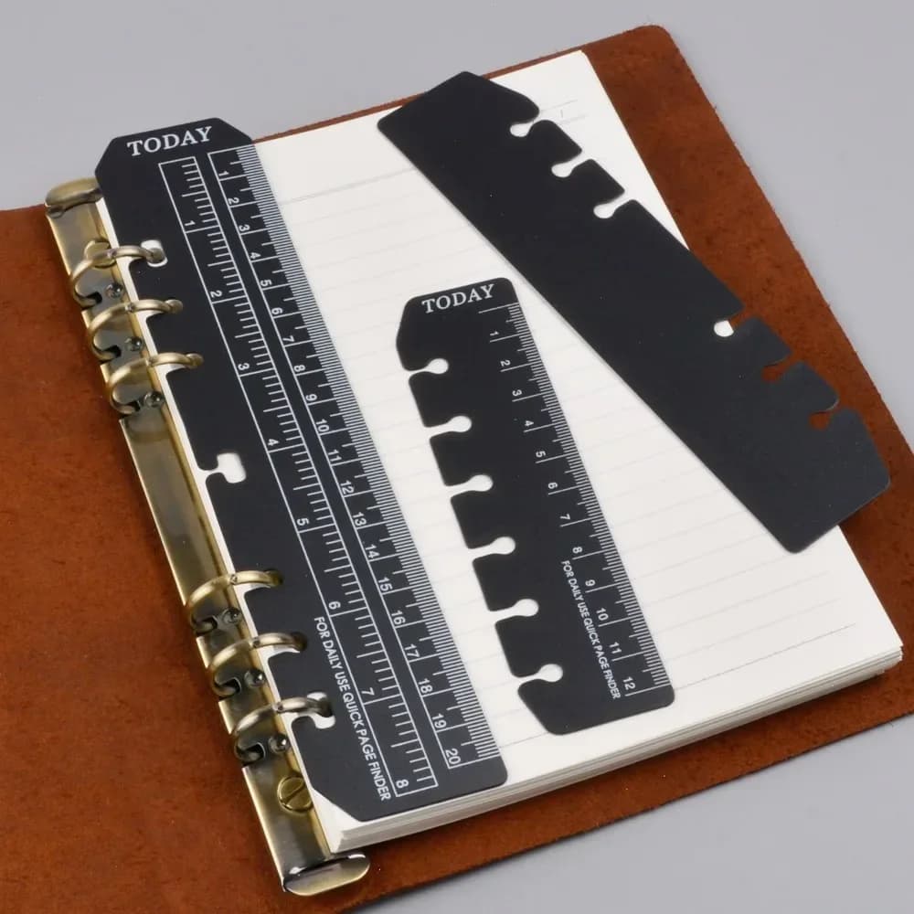 Segnalibro Righello per Anelli Notebook 6 fori A5 Dimensioni personali Strumento di disegno elastico Partizione in plastica morbida per pianificatore e organizzatore