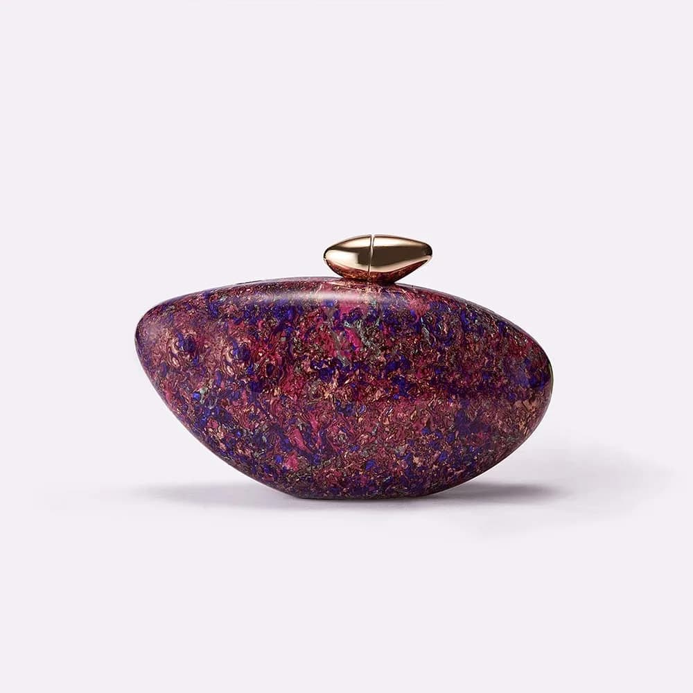 Borsa da sera con pochette in scatola acrilica di marmo marrone perla di marca Shell Borsa da sera femminile mini borsa da sposa femminile per festa di nozze