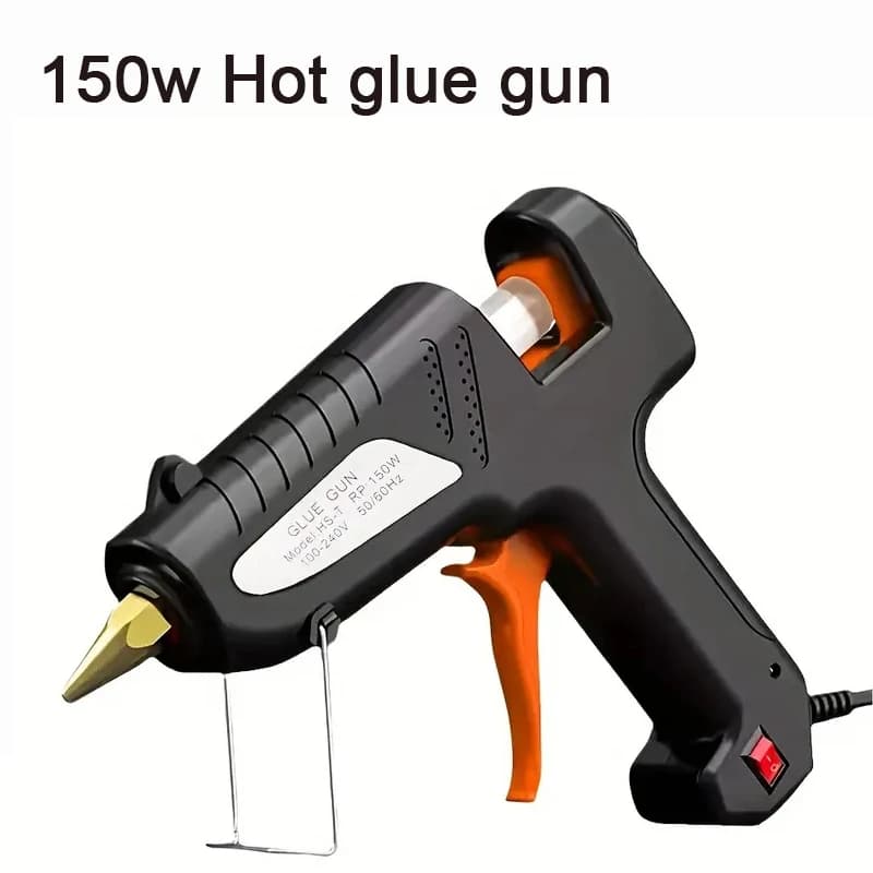 Pistola per colla a caldo da 150 W con colla trasparente da 11 mm Mini pistola per uso domestico Pistola per temperatura di calore elettrica Strumento di riparazione Set di bastoncini speciali