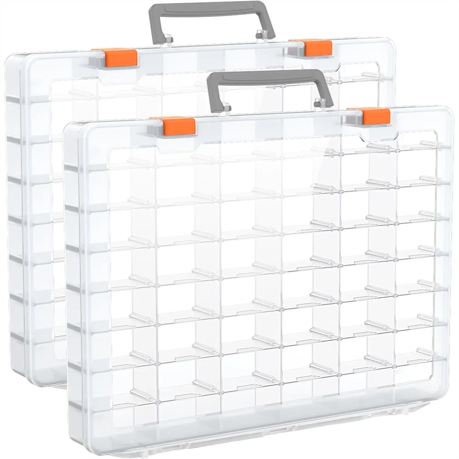 Grande Scatola Organizer in Plastica con 48 Scomparti e Divisori Regolabili, Contenitori per Perline, Scatola Portaoggetti per Artigianato, Pesca e Gioielli