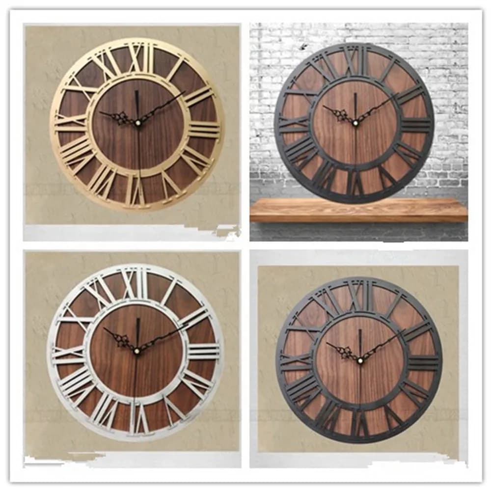 Elegante Orologio da Parete in Legno Stile Romano, Design Moderno e Minimalista, Funzionamento Silenzioso, Perfetto per Soggiorno, Camera da Letto, Ufficio