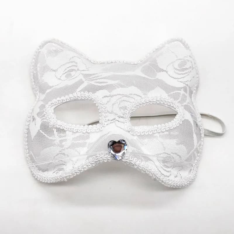 Maschera da volpe per cosplay di Halloween, maschera per occhi in pizzo, maschera animale, mezza maschera sexy in pizzo da gatto, per influencer