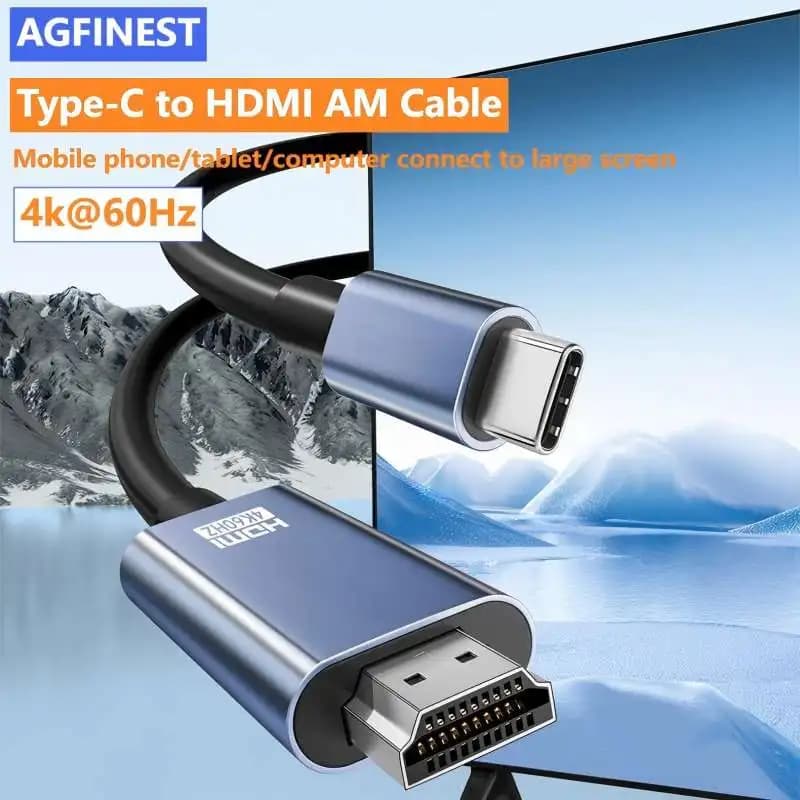 USB C cable to HDMI 4K Type-C to HDMI 2.0 4K60Hz 2K120Hz Compatible with Thunderbolt 4/3, for Iphone 15 MacBook HDTV Monitor PC