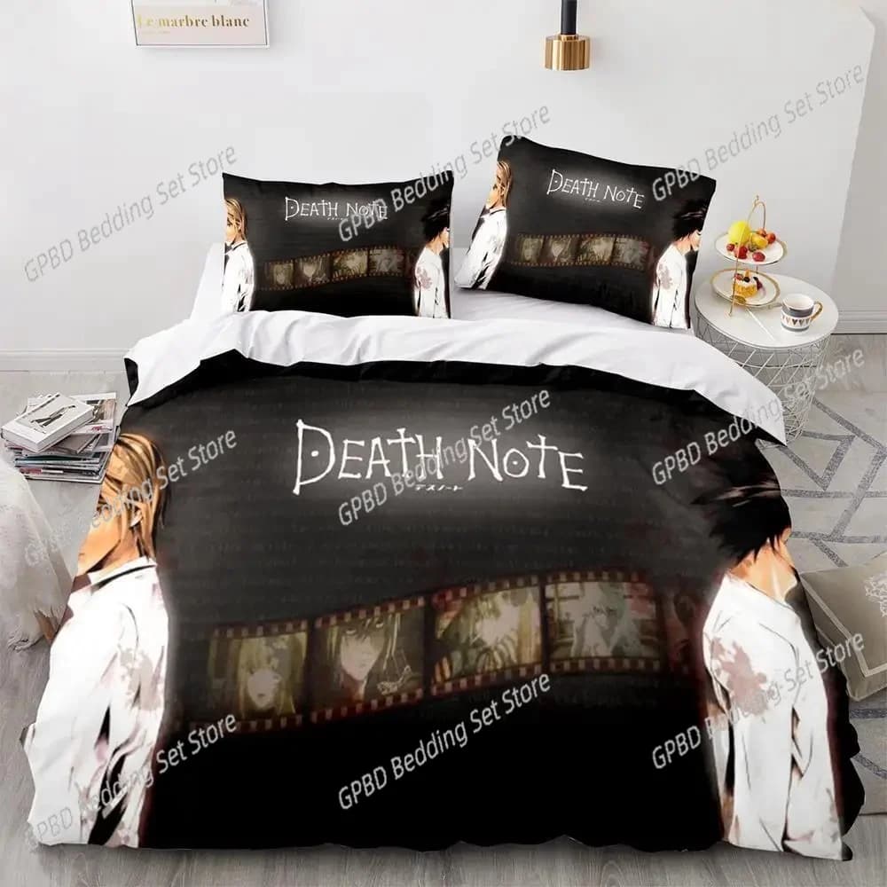 Set biancheria da letto con stampa 3D Anime Death Note Set letto singolo doppio completo Queen King Size Set copripiumino per camera da letto per bambini per adulti Regalo di compleanno