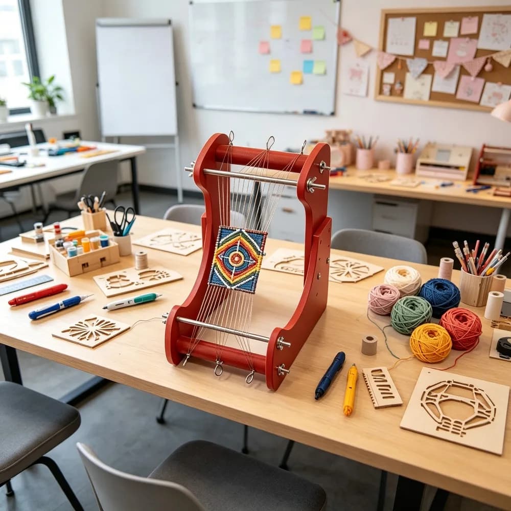 Bead Weaving Loom Adjustable Wooden Beading Kit for DIY Jewelry Making Bracelet Necklace Earrings Tool Set for Beginners Hobby