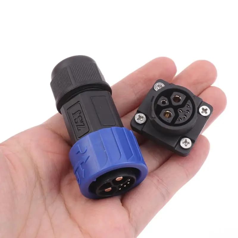 ❤️ 50A Energy Lithium Electric Bicycle Male Female Charging Port M23 2+1+5 Battery Connector Motorcycle Charger Plug Socket