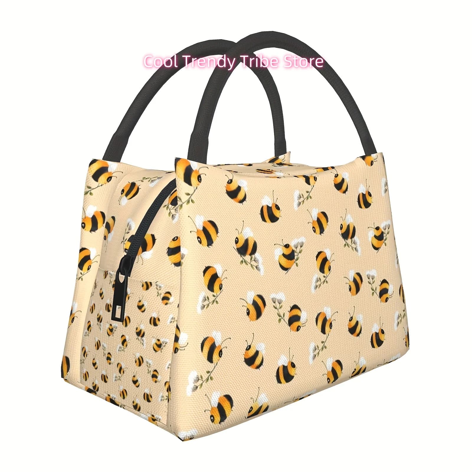 Borsa termica per il pranzo a tema ape - Portatile e riutilizzabile, perfetta per lavoro, scuola, picnic, escursioni in spiaggia | Poliester resistente, fatto a mano