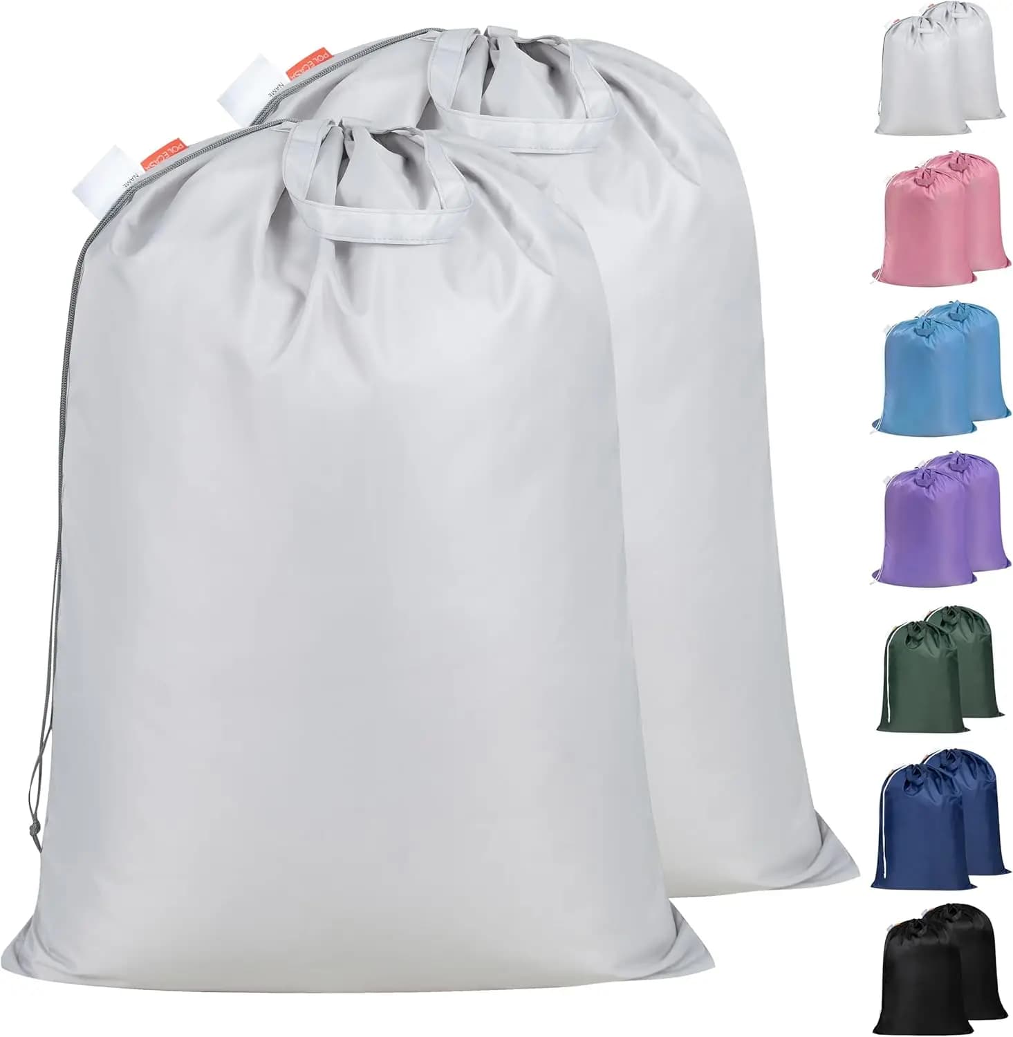 Sacchi per Bucato Extra Resistenti con Manici Robusti, Chiusura a Coulisse, Confezione da 2 per Cesto, Portabiancheria, Dormitorio Universitario, Viaggi