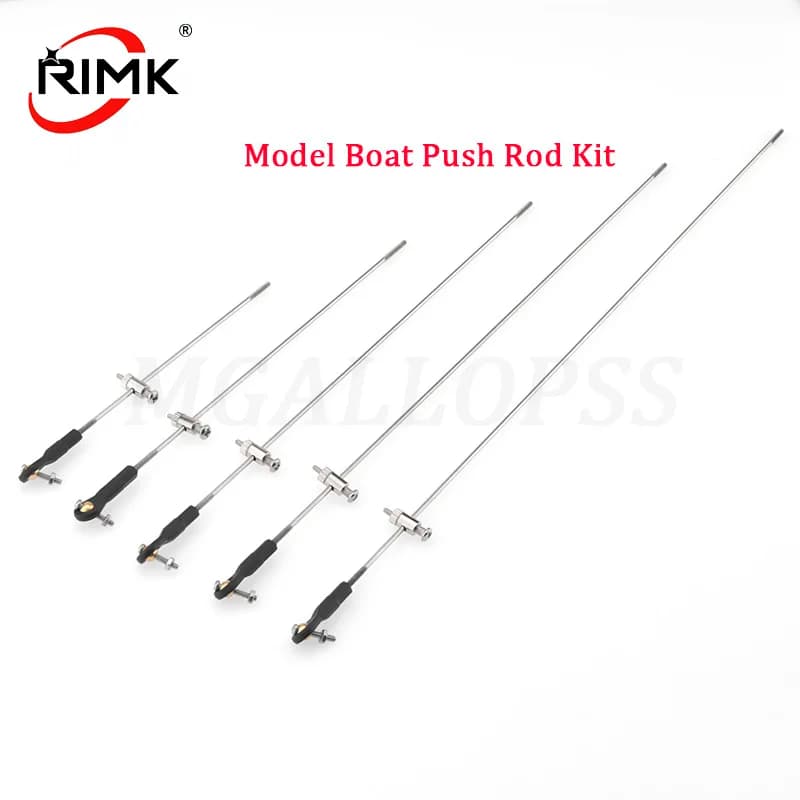 1set RC Model Boat Push Rod Kit Include Stoppers,M2 Plastic Rod End , M2 Pull Rod (L100/150/200/250/300mm) For Rc Boat Servos