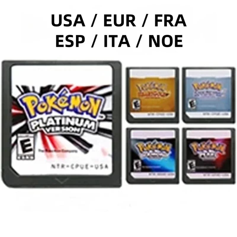 Cartuccia per Console di Videogiochi DS, Pokemon Platinum HeartGold SoulSilver Diamond Pearl, Versioni USA/EUR/FRA/ITA/ESP/NOE