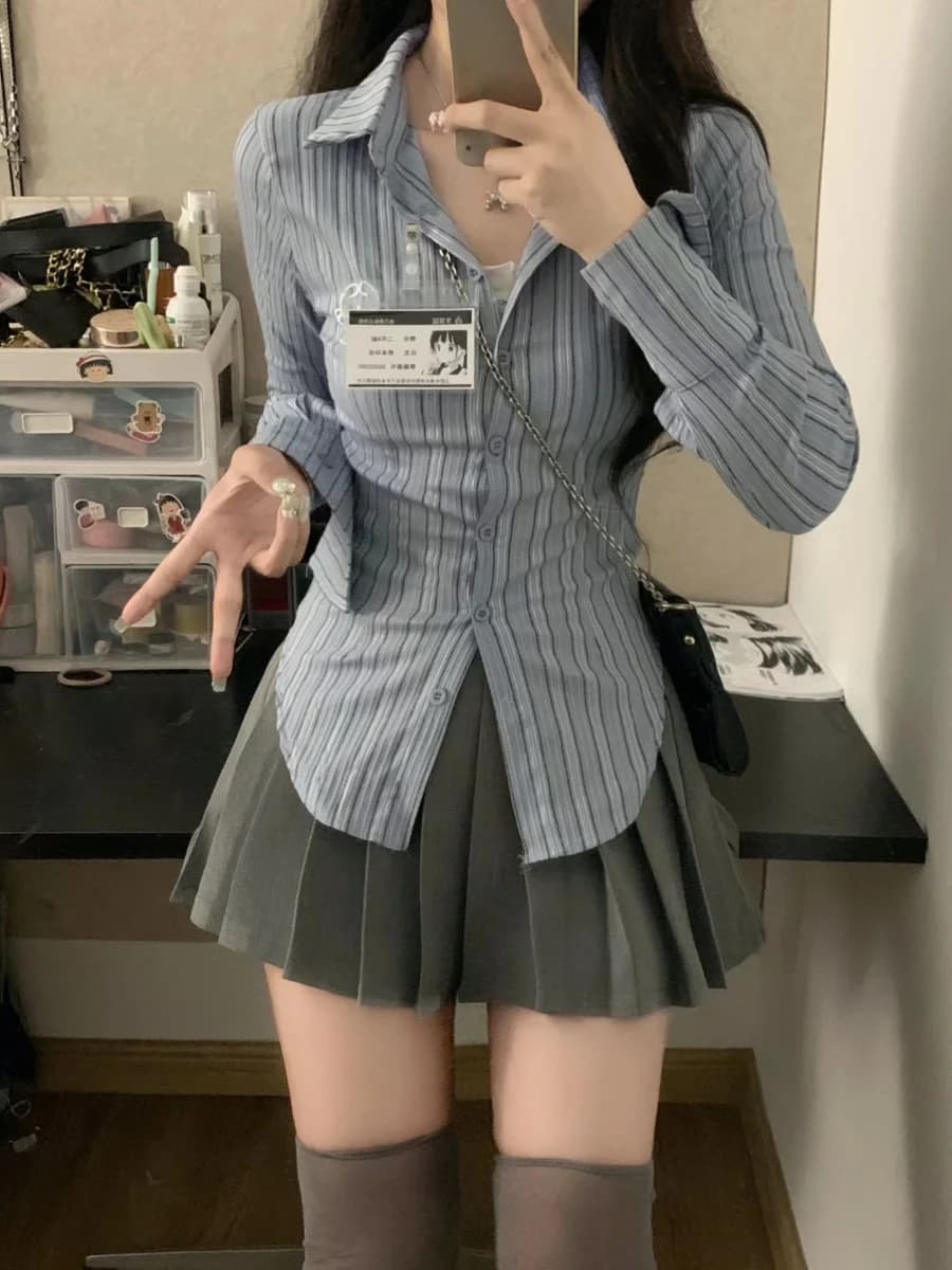 Elegant A-Line Skirt Women's High Waist Pleated Skirt College Style Short Skirt American Retro Spring Autumn Winter New ...