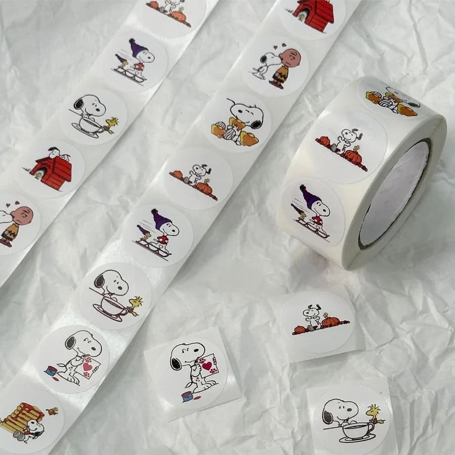 500 Adesivi Kawaii Snoopy per Bambini, Decorazioni per Valigie, Quaderni, Tazze, iPad, Laptop, Monopattini, Regali di Compleanno per Bambini