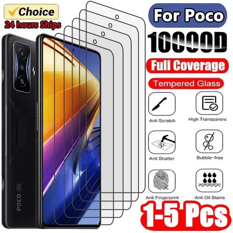 1-5Pcs Protective Glass For Poco X7 Pro 5G X6 X5 X3 NFC M7 M6 M5s M5 F7 F6 F5 F4 F3 C85 C75 C71 C65 C61 C55 C51 Screen Protector