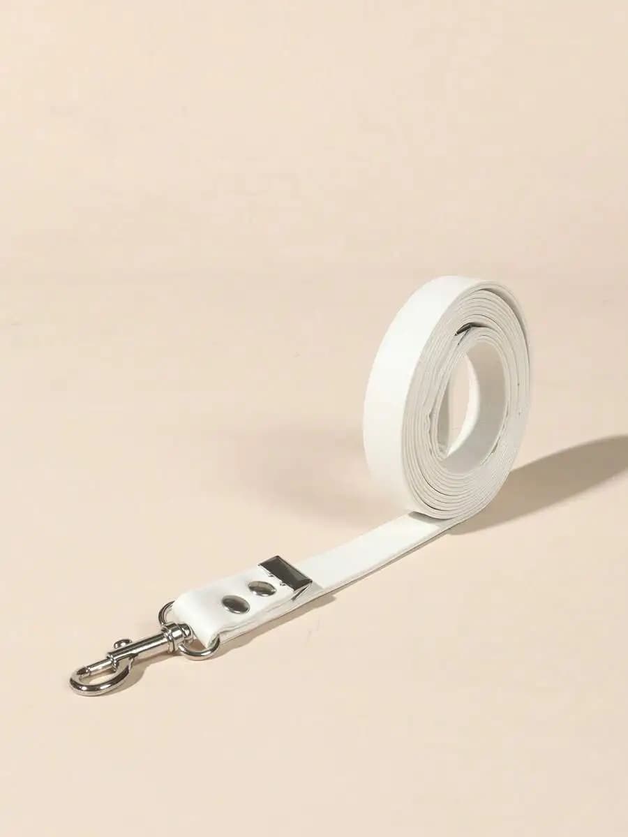 A Simple And Stylish White PU Leash, Suitable For Pet Cats And Small Dogs, Perfect For Outdoor Walks (Not Suitable For Large Dog