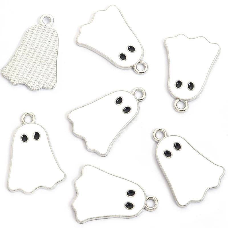 Nuovo prodotto: Set fai da te in lega con fantasma di Halloween, collana, orecchini, braccialetto, ciondolo decorativo per feste, regalo originale e alla moda H
