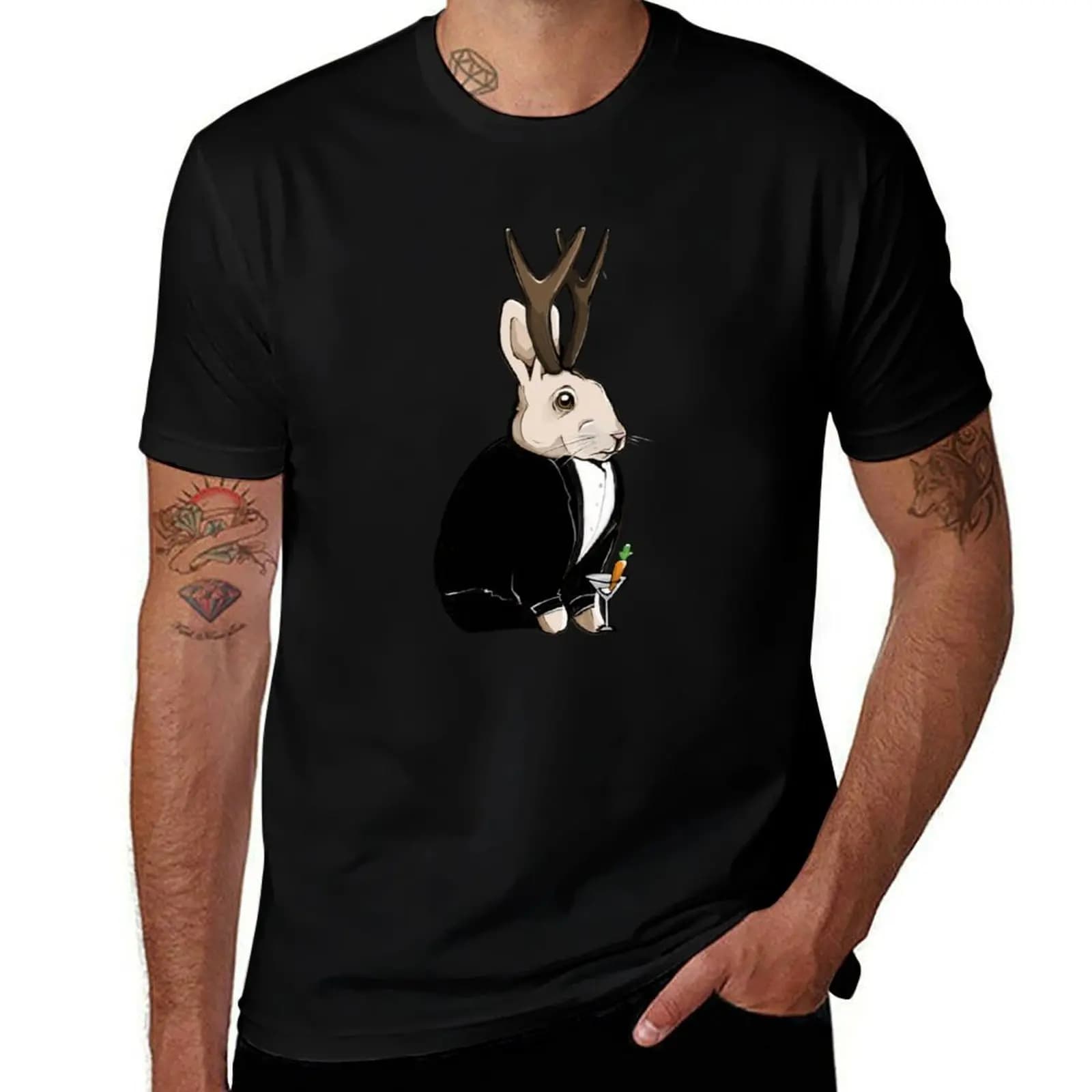 Jackalope With A Cocktail T-Shirt Sports Basic Short Sleeve T-Shirt