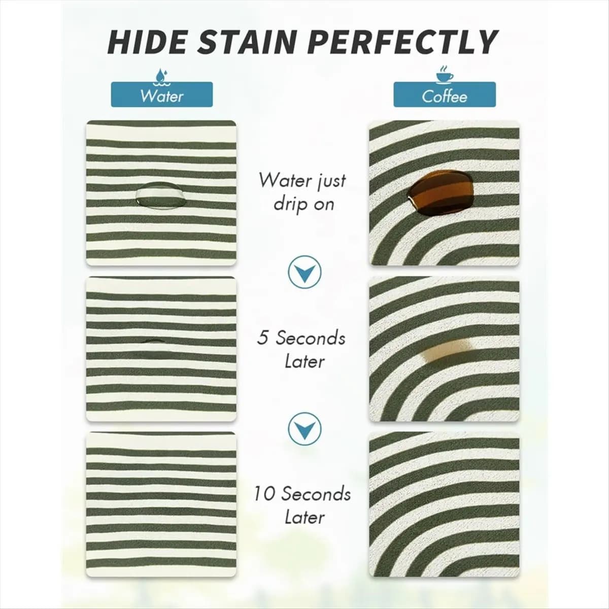 New coffee mat Hide stains Absorbent Mat for drying dishes with rubber support for kitchen counter - Suitable under coffee maker or machine