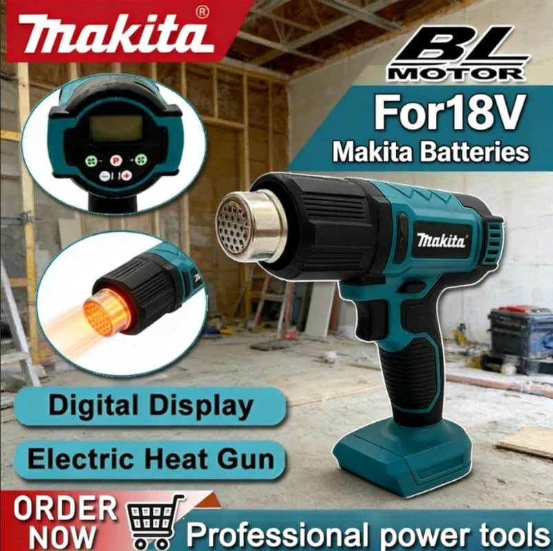Makita Cordless 550 ° Pistola Termica a Controllo di Temperatura con Display LED, Senza Fili, Portatile, per Saldatura e Soffiatura Termica
