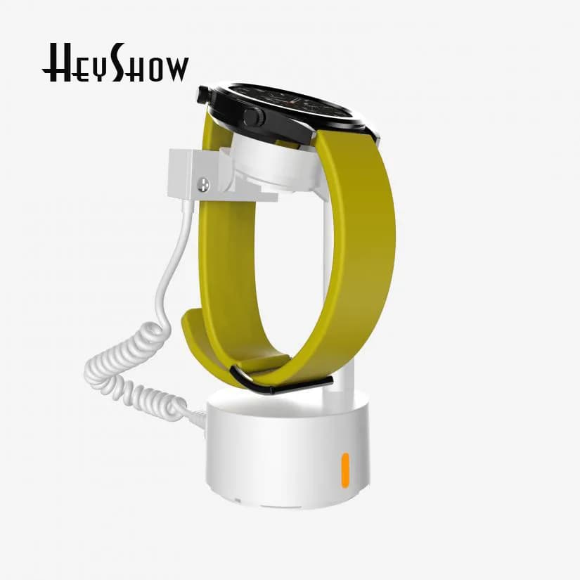 Smart Watch Security Anti-Theft Alarm Display Stand with Wireless Charging Holder for Apple Samsung Huawei Xiaomi Watches