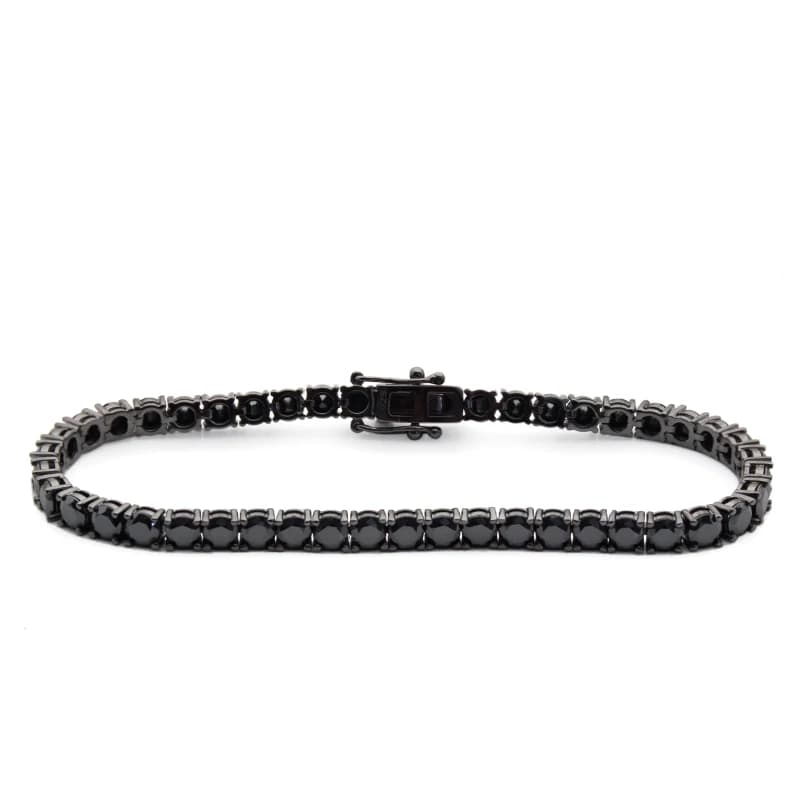 Kibo Jewelry Larghezza 3-4mm D Colore VVS1 con certificato GRA Catena da tennis in argento sterling 925 con diamante nero Moissanite