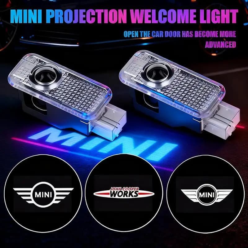 Luci di benvenuto con logo per portiera auto MINI, accessori per BMW MINI Cooper S Works JCW R55 R56 R50 R53 R60 R61 F54 F55 F56