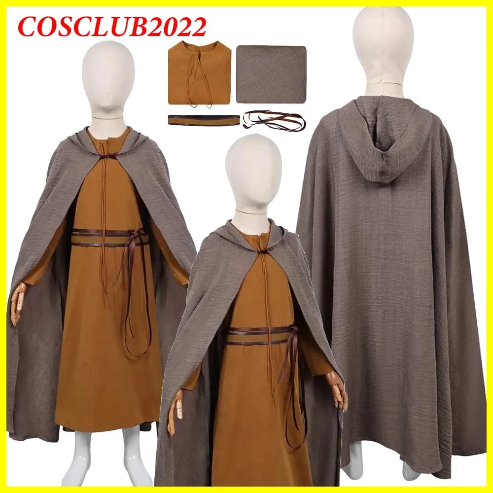 Travestimento Uovo Costume Cosplay Un Cavaliere 2026 TV Sette Regni Gioco di ruolo Abito Mantello con cappuccio Cintura Carnevale Halloween Abiti Vestito