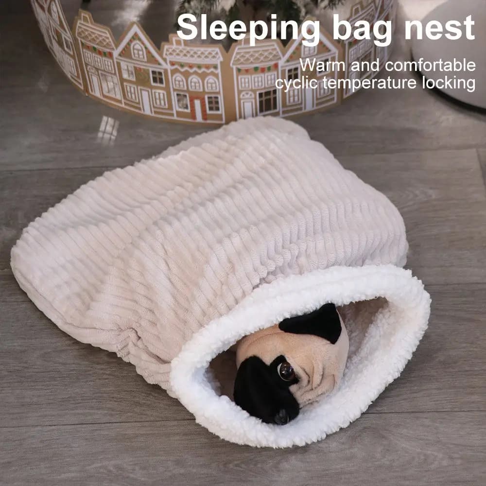 Pet House Soft Furry for cats Comfortable Pocket type Winter bed for cats Semi-closed Addensated Hot nest for cats Home