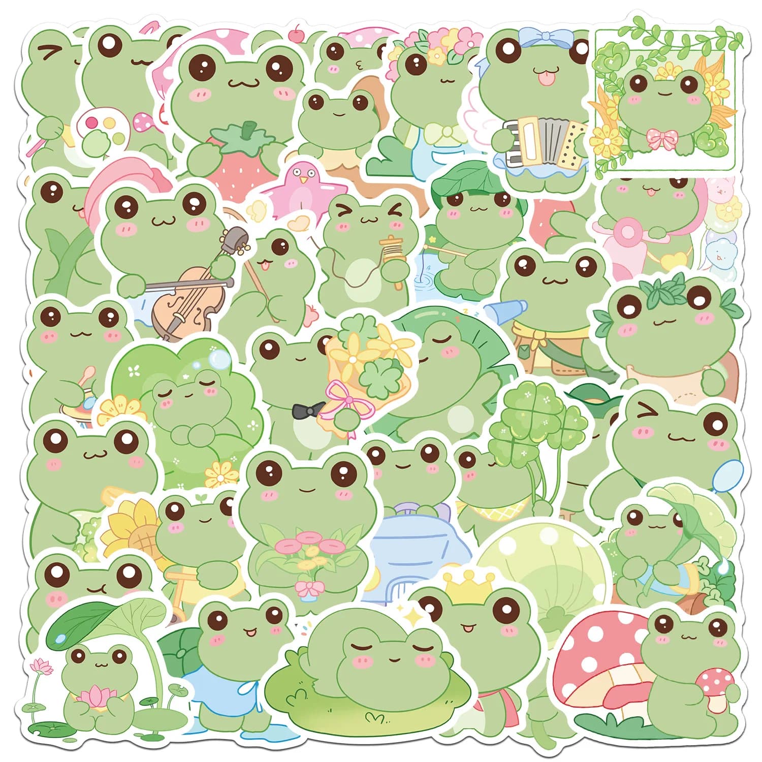 10/50 pezzi simpatici rane cartone animato graffiti adesivi telefono chitarra laptop notebook valigia bottiglie d'acqua adesivo impermeabile giocattoli per bambini
