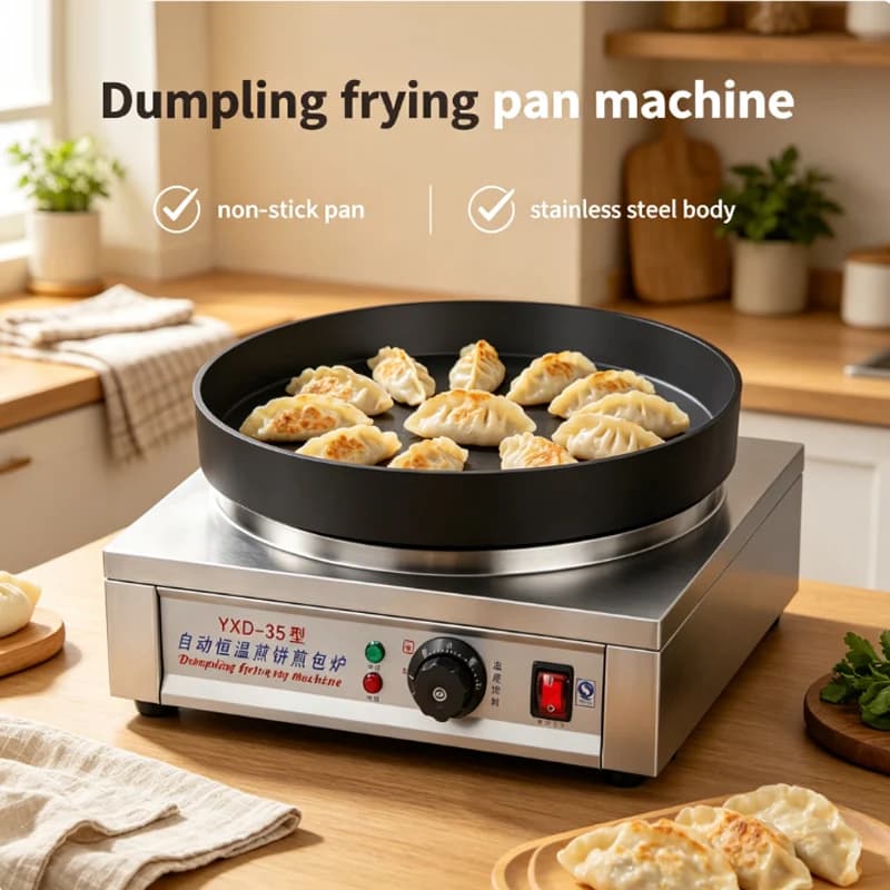 Commercial Household Small Dumpling Frying Cooker Electric Dumpling Frying Pan Buns Fried Fryer Grill Griddle 220V
