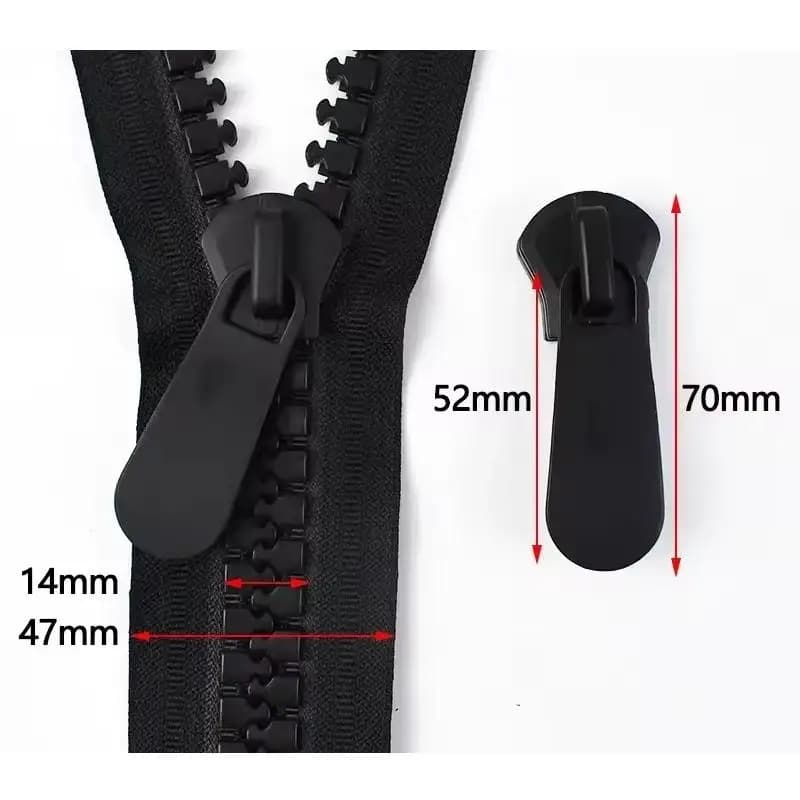 B*20# Resin Zipper 20-70cm Extra Large Open-End Zippers For Sewing Coat Jacket Tent Zips Closure Repair Kits Garment Accessories
