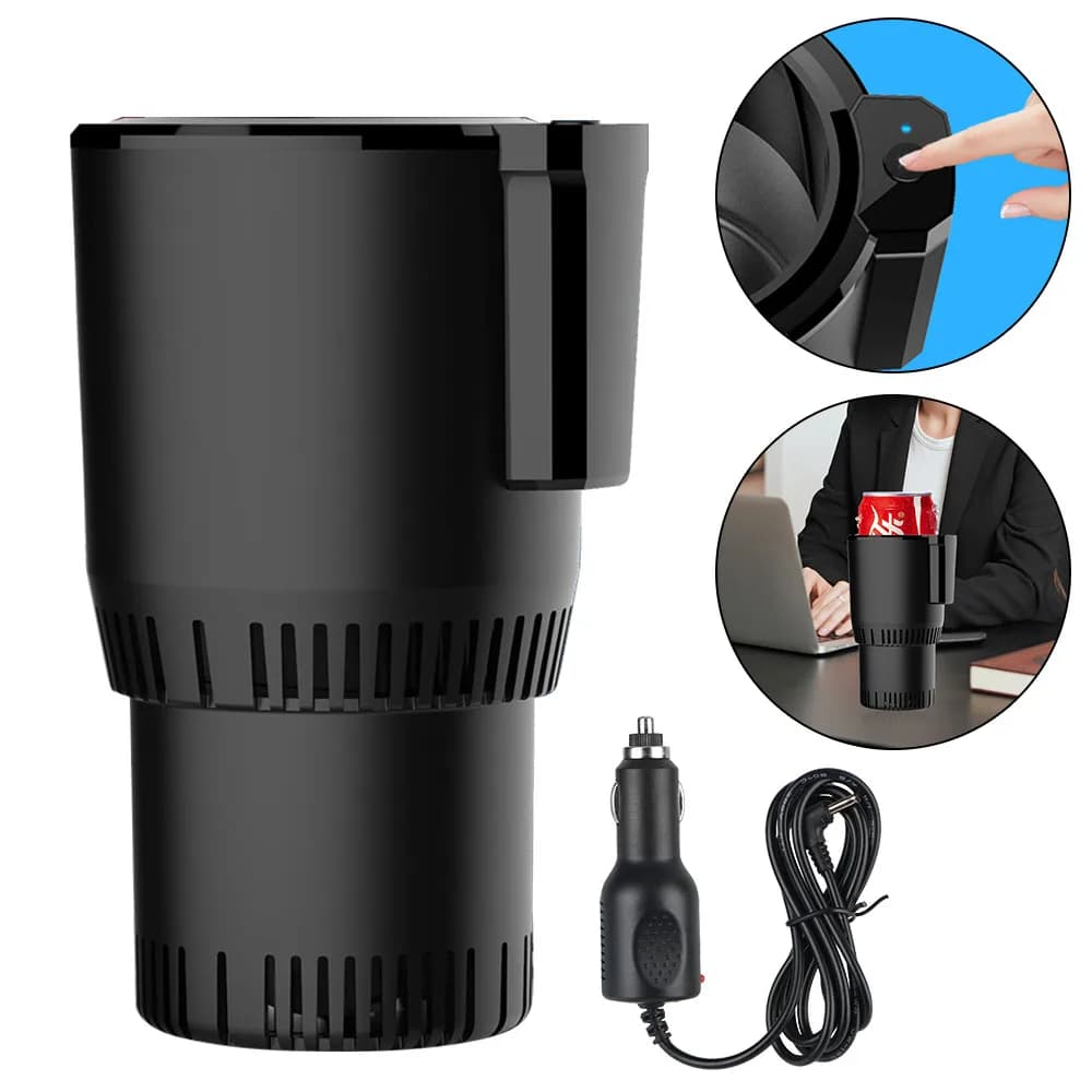 Bollitore portatile DC 12V a refrigerazione rapida Tazza intelligente Conservazione del calore Scaldabagno Bottiglia Raffreddamento per auto Supporto per tazza di riscaldamento