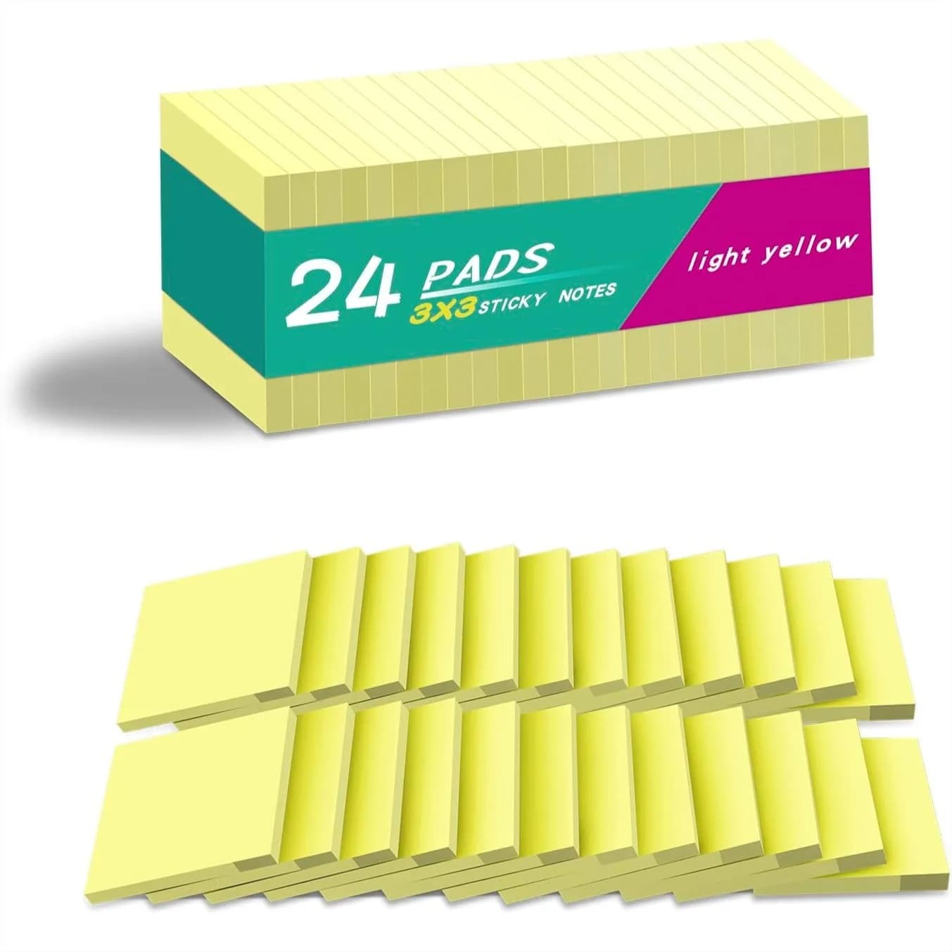 Blocchetti Adesivi 7,6x7,6 cm Gialli, Adesivo Forte, Rimozione Pulita, Riciclabili, Autoadesivi per Casa, Ufficio, Quaderni
