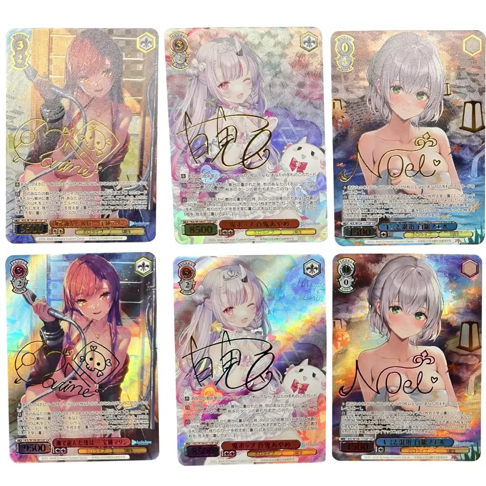 Hololive Weiss Schwarz Anim Waifu Collection Card Houshou Marine Nakiri Ayame Shirogane Noel Signature Card Flash Textured Gift