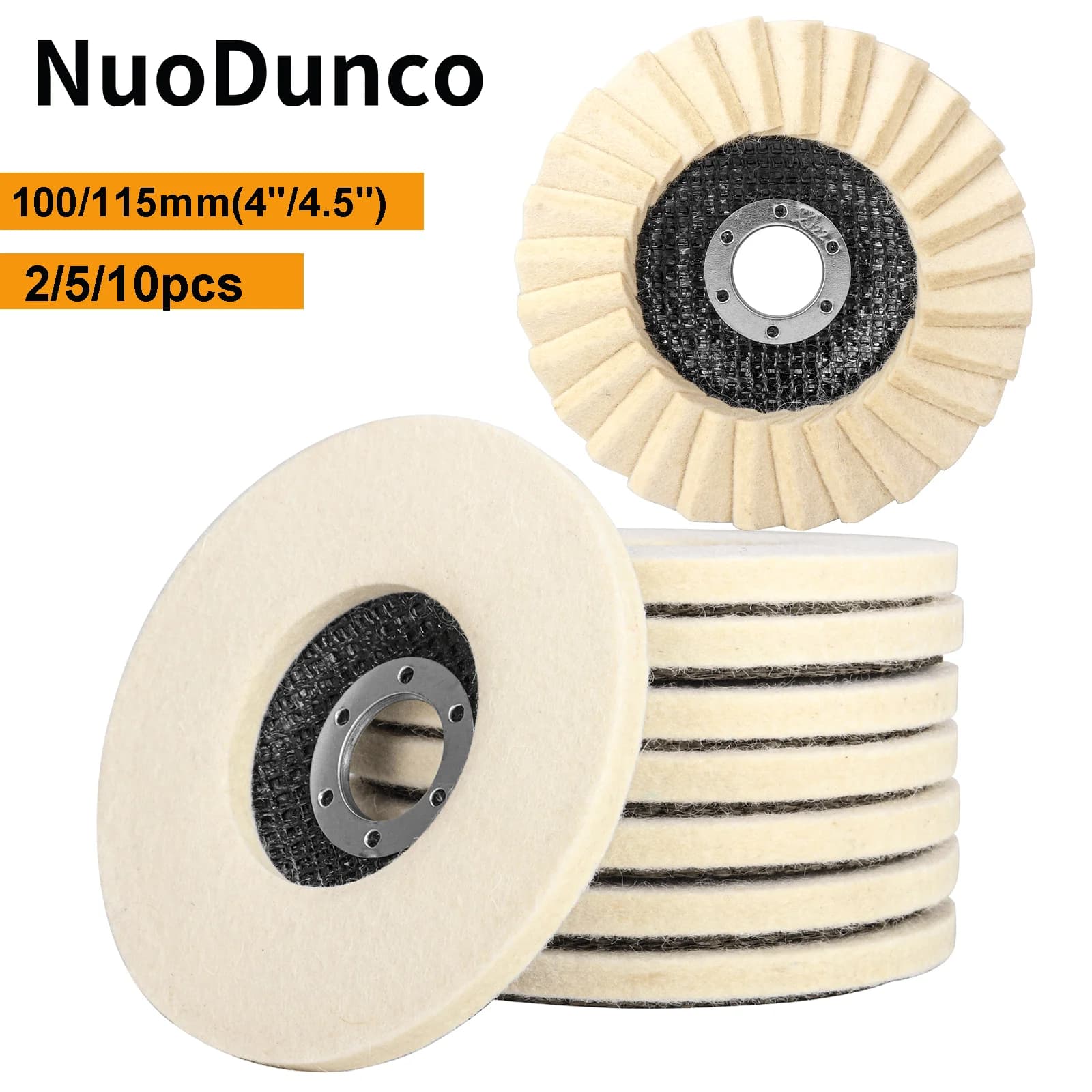 NuoDunco 4/4.5 "tamponi per lucidatura ruota per lucidatura lana disco per lucidatura smerigliatrice angolare per lucidatura ceramica marmo vetro metallo 2-10 pezzi