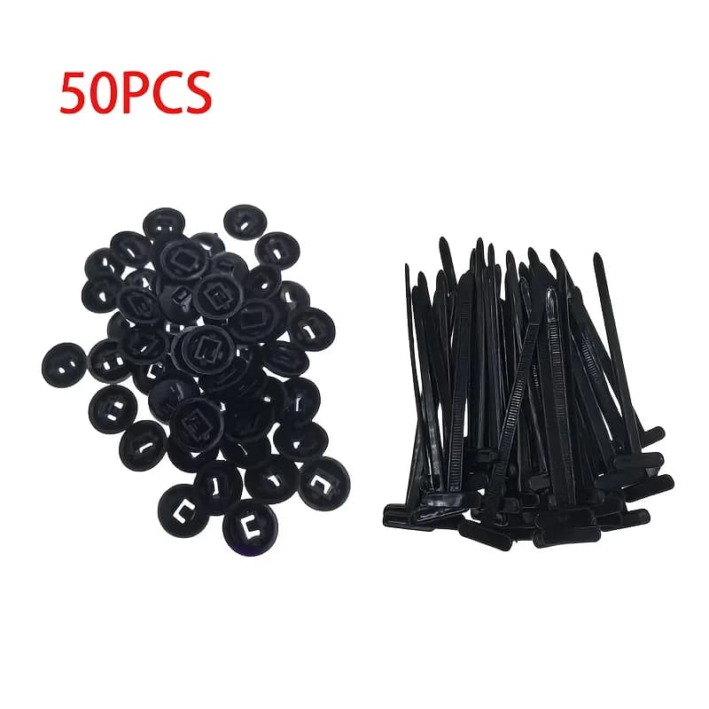 50 Pezzi Fascette Autobloccanti in Nylon con Chiusura in Plastica Nera, Organizzatore Multifunzionale per Cavi, per Riparazioni Auto, Casa e Esterni