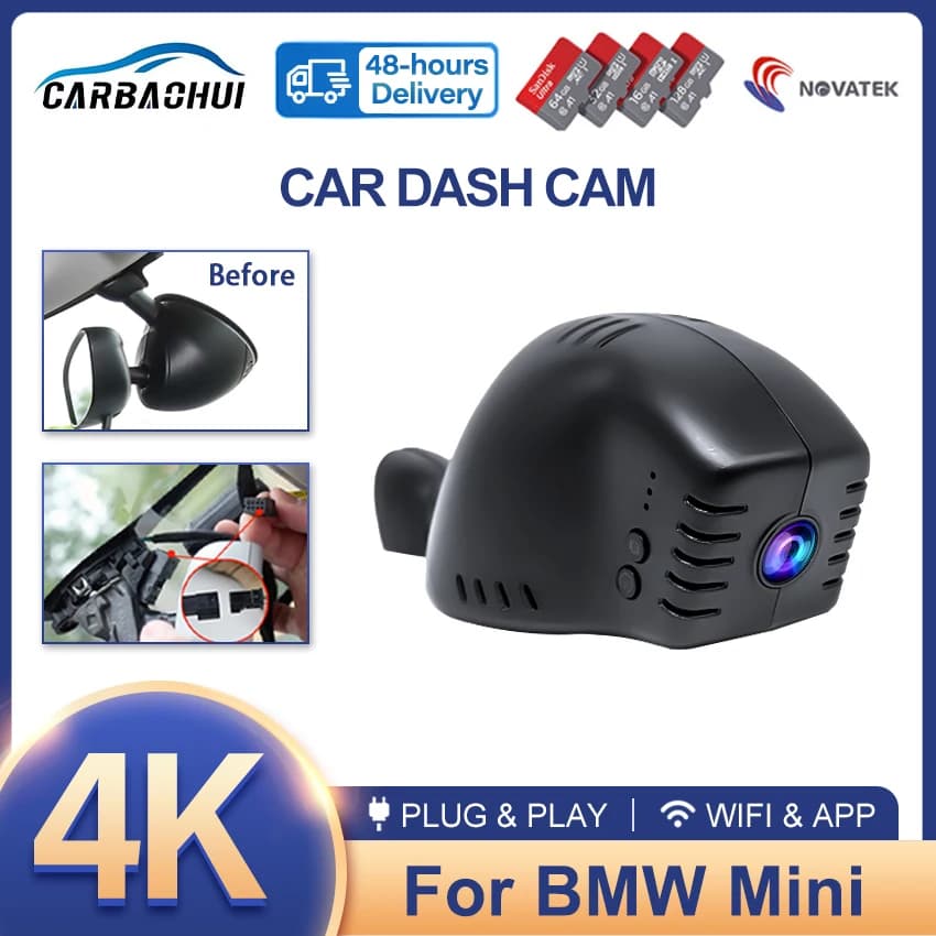 DVR per auto per MINI Cooper Countryman Clubman Convertible JCW, telecamera da cruscotto 4K per MINI f54 f55 f56 f57 f60 dal 2014 al 2023 Dashcam