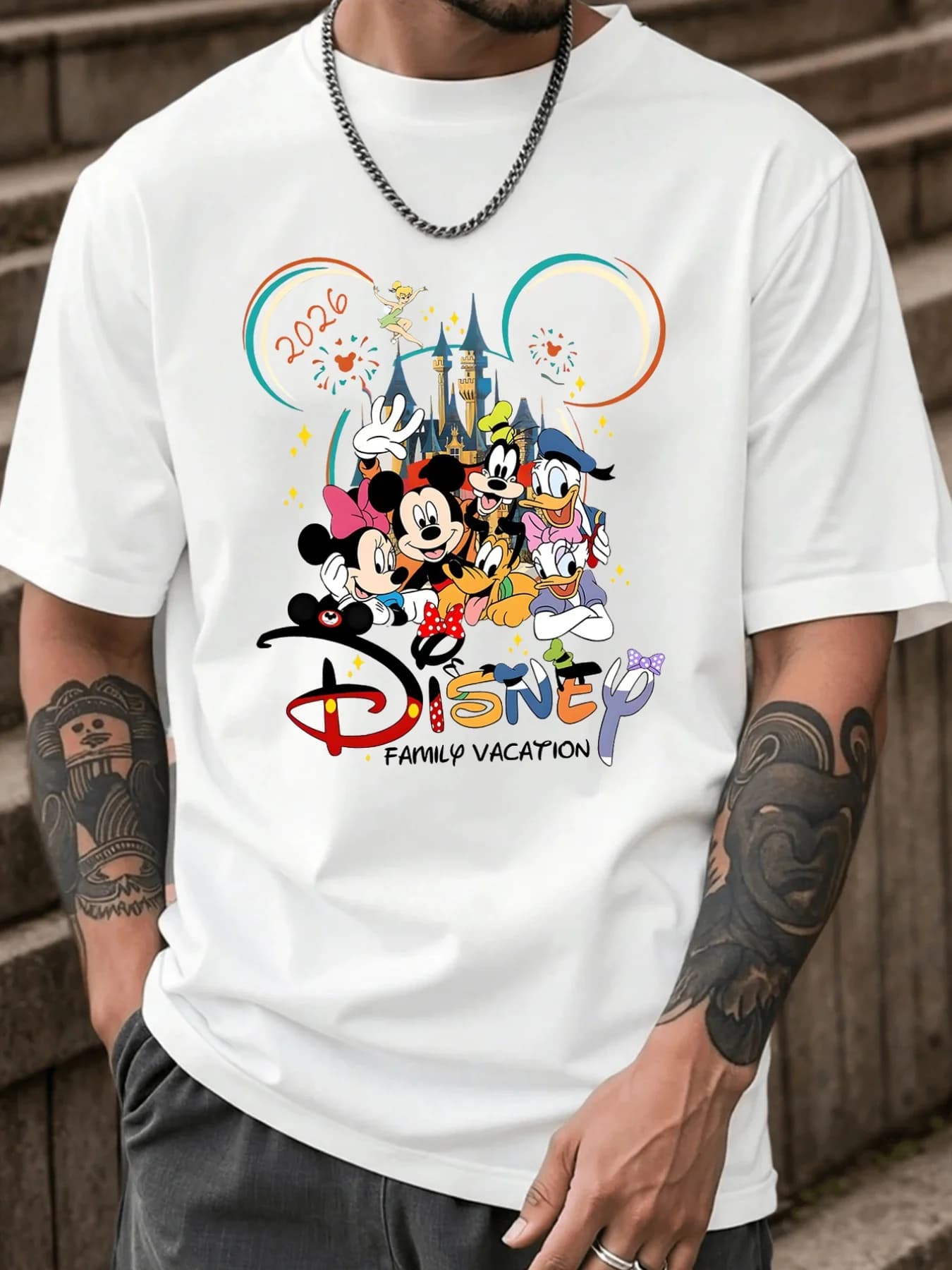 2026 New Disney and Friends Boys Summer Sports Round Neck Unisex T-shirt Cotton Printed Loose Short Sleeve Couple Top