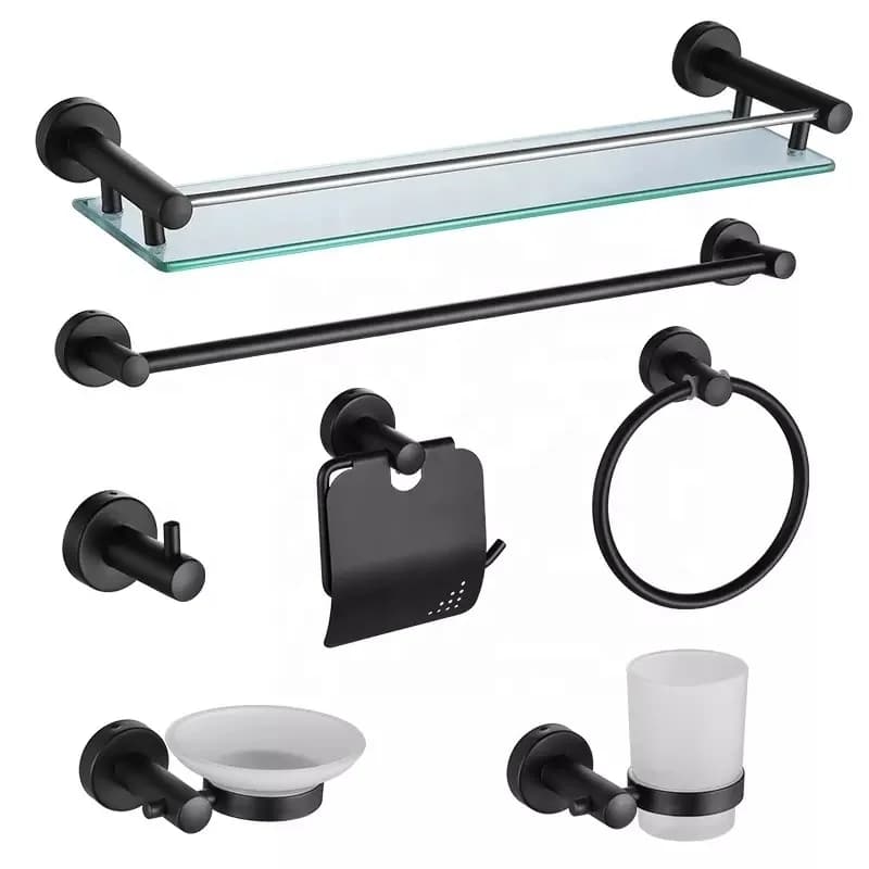 Set di Accessori da Parete in Acciaio Inox 304 Riscaldato, Include Portasciugamani, Portarotolo, Portasapone