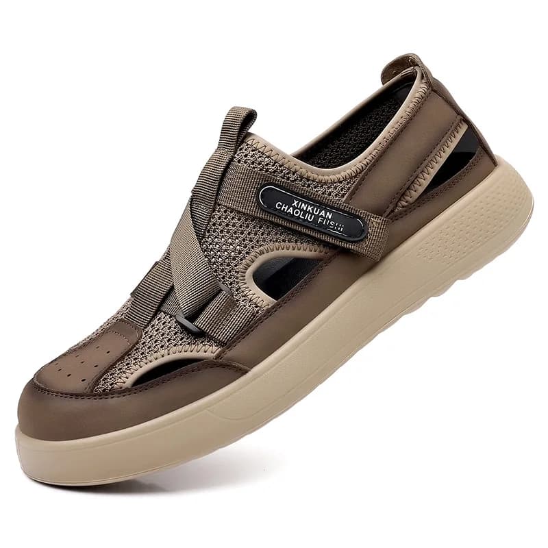 Nuove Scarpe Estive da Guida da Uomo di Design, Sandali Casual in Pelle alla Moda, Traspiranti, Monocolore, Sportivi
