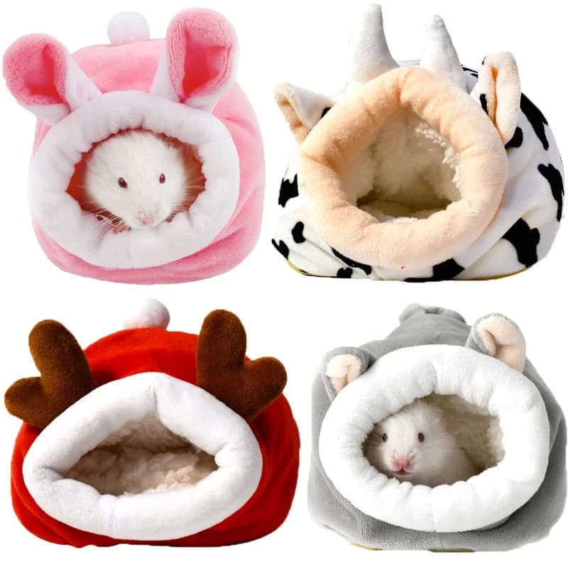 Nido in cotone per criceti, forniture invernali calde per animali domestici, sacco a pelo invernale, casetta per piccoli roditori, casa per orsi in seta dorata, sacco a pelo per topi