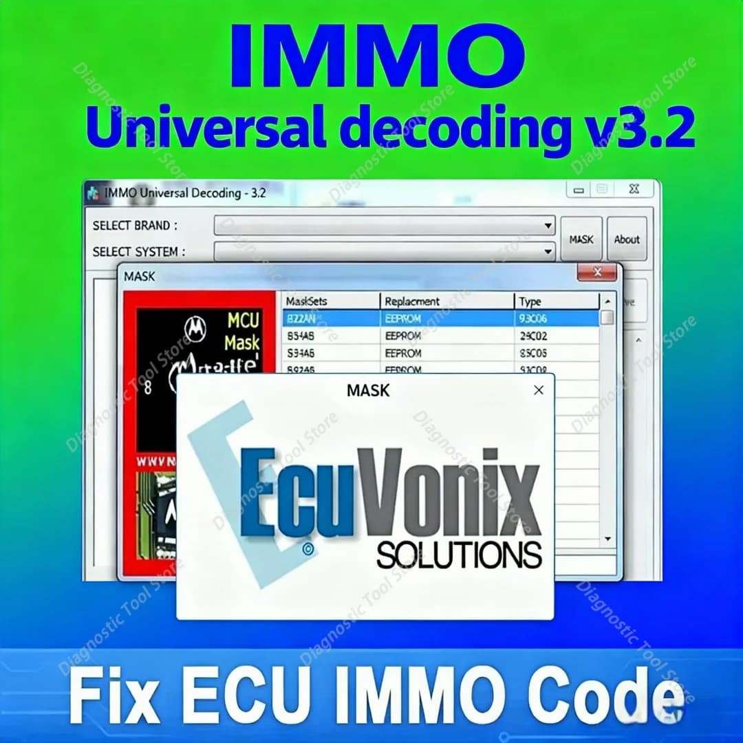 EcuVonix 3.2 IMMO Universale per Decodifica V3.2, Rimozione IMMO con Keygen, Crack Illimitato, Vendita Calda 2026