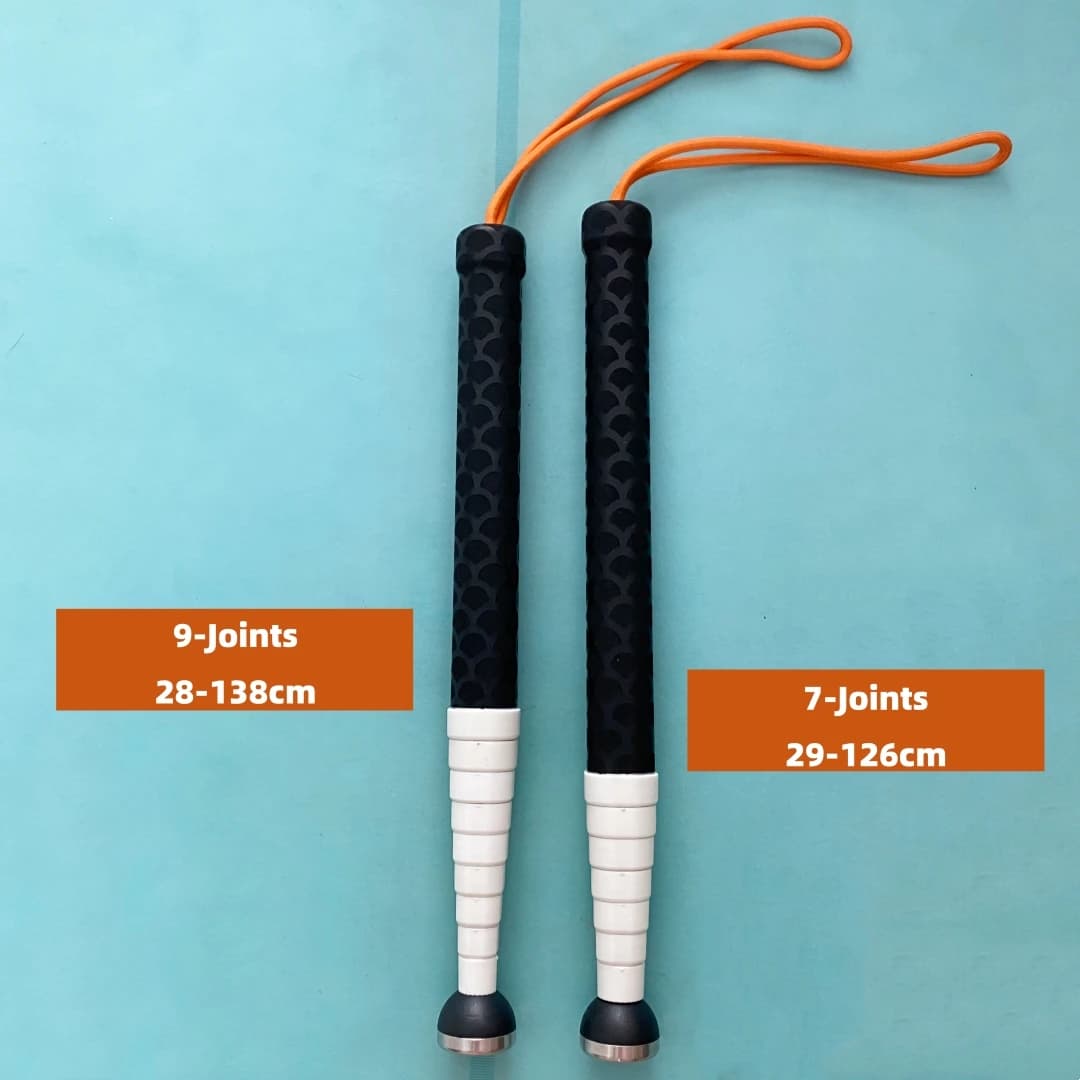 Telescopic walking stick with retractable titanium alloy die 138 cm 126 cm for seniors Trekking stick for elderly in silver color