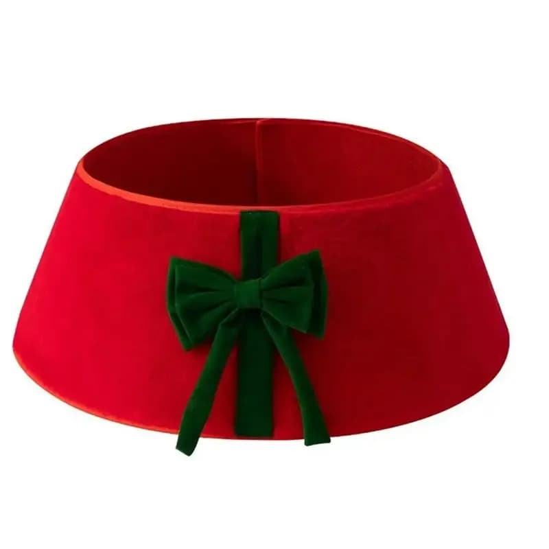 L68A Plush Christmas Tree Skirt With Bowknot Reusable Stand For Holiday Decorations For Indoor Outdoor Use B